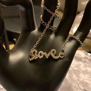 “love” Silver Ankle Bracelet
